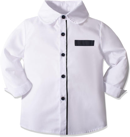Boys Suit Set Formal Dress Shirt with Bow Tie, Slim Vest and Pants Toddler Boy Clothes Suits