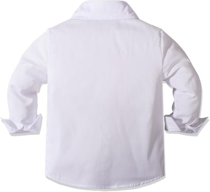 Boys Suit Set Formal Dress Shirt with Bow Tie, Slim Vest and Pants Toddler Boy Clothes Suits